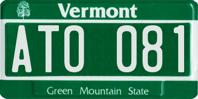 VT license plate ATO081