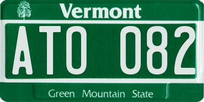 VT license plate ATO082