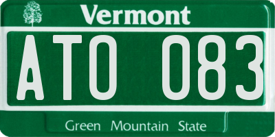 VT license plate ATO083