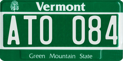 VT license plate ATO084