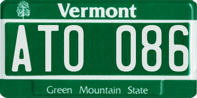 VT license plate ATO086