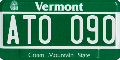 VT license plate ATO090