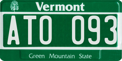 VT license plate ATO093