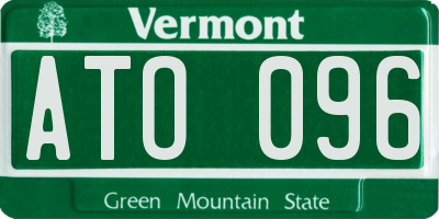 VT license plate ATO096