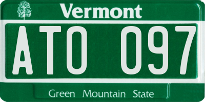 VT license plate ATO097