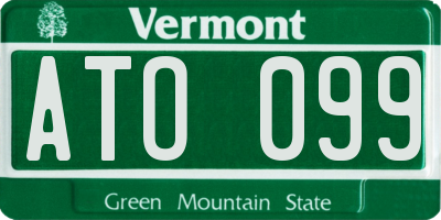 VT license plate ATO099