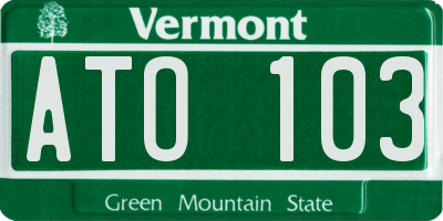 VT license plate ATO103