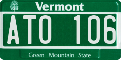 VT license plate ATO106