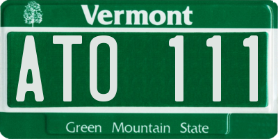 VT license plate ATO111