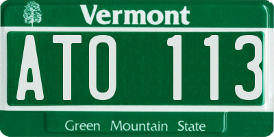 VT license plate ATO113