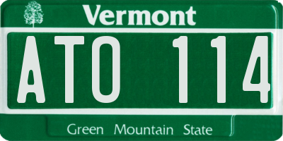 VT license plate ATO114
