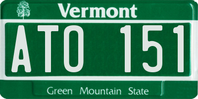 VT license plate ATO151