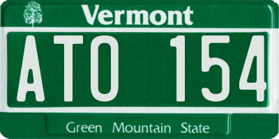 VT license plate ATO154