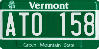 VT license plate ATO158