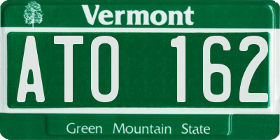 VT license plate ATO162