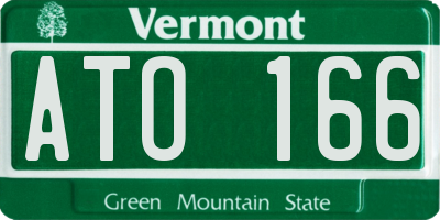 VT license plate ATO166
