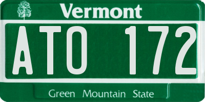 VT license plate ATO172