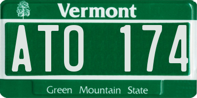 VT license plate ATO174