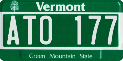 VT license plate ATO177