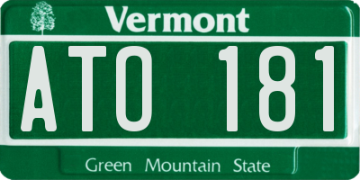 VT license plate ATO181