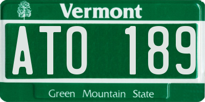 VT license plate ATO189