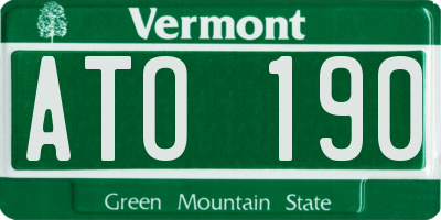 VT license plate ATO190