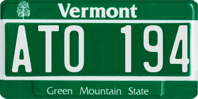 VT license plate ATO194