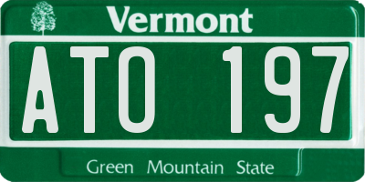 VT license plate ATO197