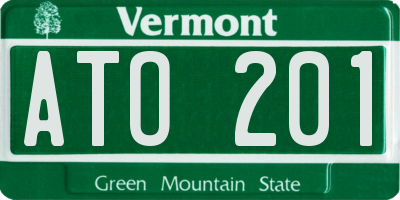 VT license plate ATO201