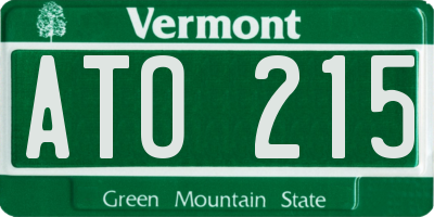 VT license plate ATO215