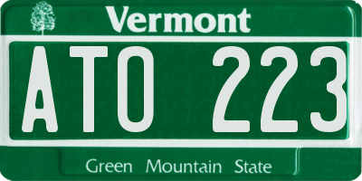 VT license plate ATO223