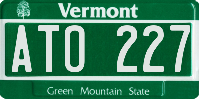 VT license plate ATO227