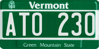VT license plate ATO230