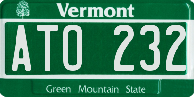 VT license plate ATO232