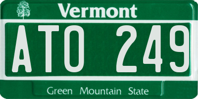 VT license plate ATO249