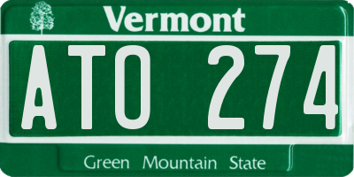 VT license plate ATO274