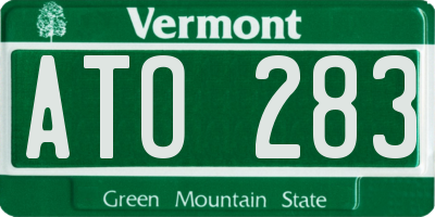 VT license plate ATO283