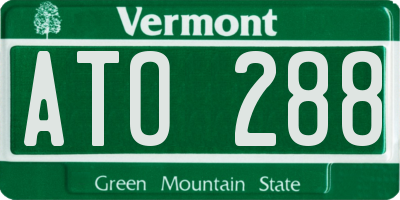 VT license plate ATO288