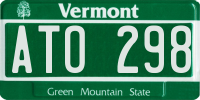 VT license plate ATO298