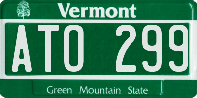 VT license plate ATO299