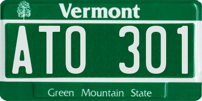 VT license plate ATO301