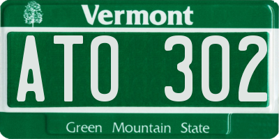 VT license plate ATO302
