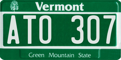 VT license plate ATO307