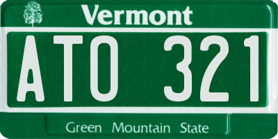 VT license plate ATO321