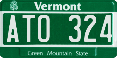VT license plate ATO324