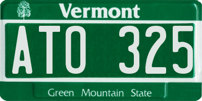 VT license plate ATO325