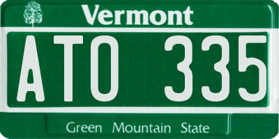 VT license plate ATO335