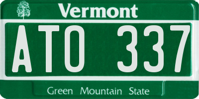VT license plate ATO337