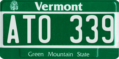 VT license plate ATO339