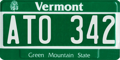 VT license plate ATO342